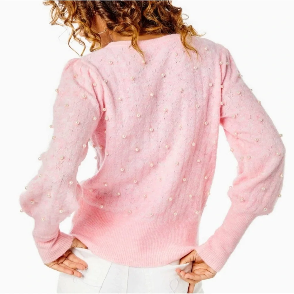 Lilly Pulitzer Pink Pearl Sweater - Picture 3 of 6